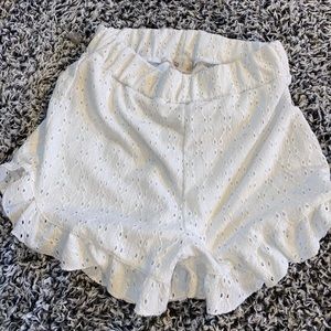 White SO lace shorts